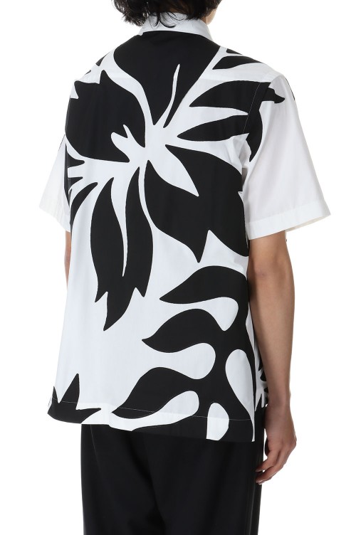 Floral Embroidered Patch Cotton Poplin Shirt(24-03282M )-OFF WHITE