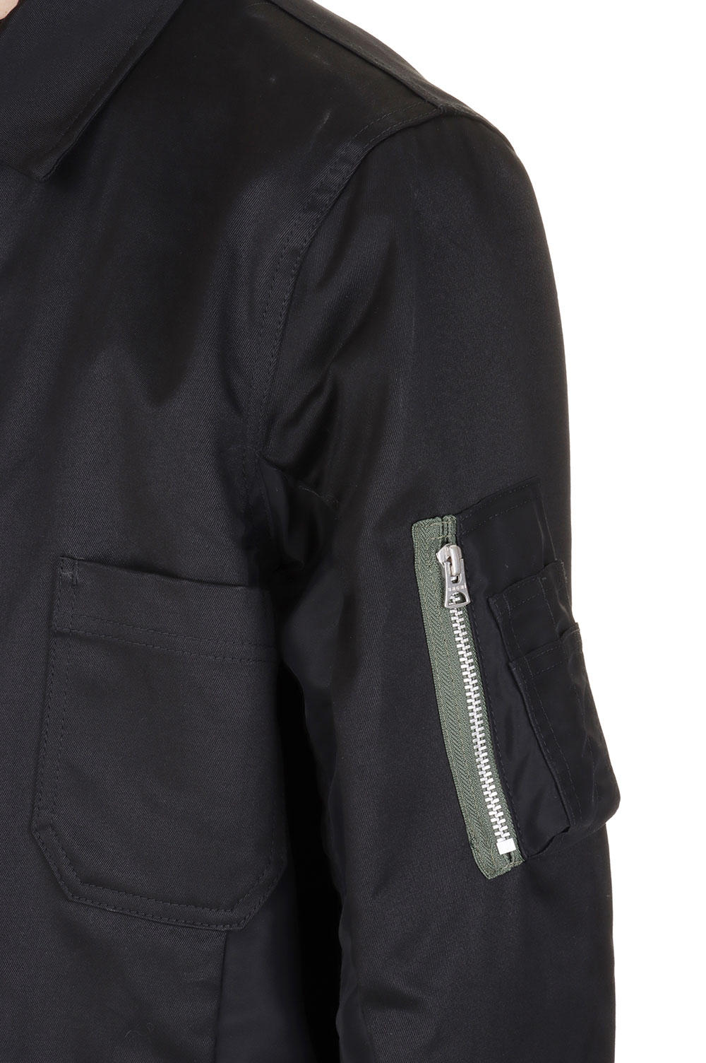 Cotton Chino x Nylon Twill Blouson(24-03316M )-BLACK001