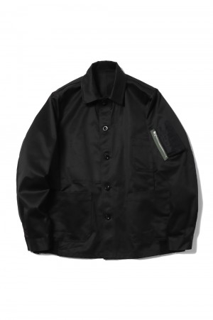 Cotton Chino x Nylon Twill Blouson(24-03316M )-BLACK001