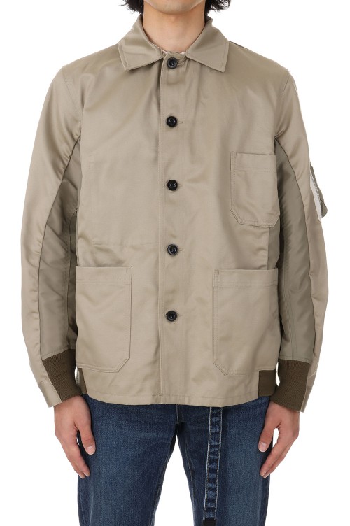 Cotton Chino x Nylon Twill Blouson(24-03316M )-BEIGE L/KHAKI 639  