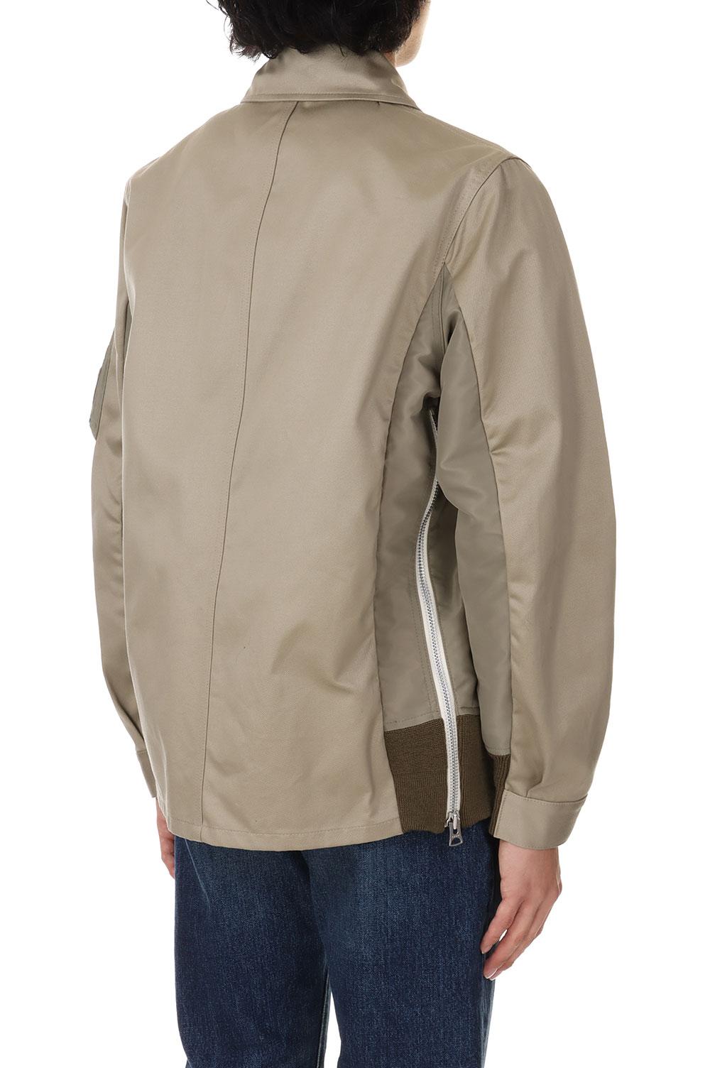 Cotton Chino x Nylon Twill Blouson - Navy/Taupe – Feature