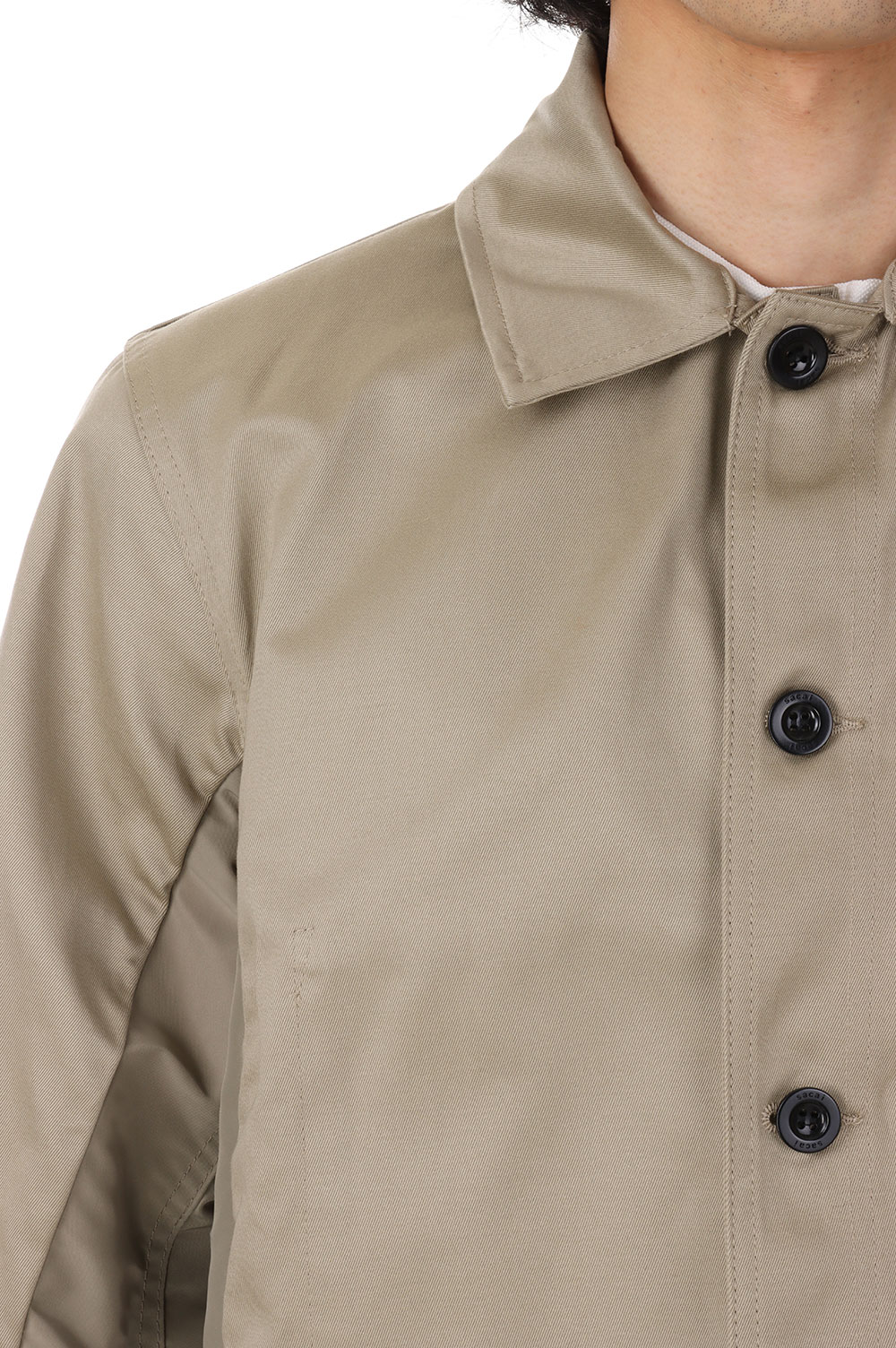 Cotton Chino x Nylon Twill Blouson(24-03316M )-BEIGE L/KHAKI