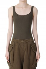 SQUARE NECK BODYSUIT - COTTON SPANDEX -BRUNETTE(ES2356BT)