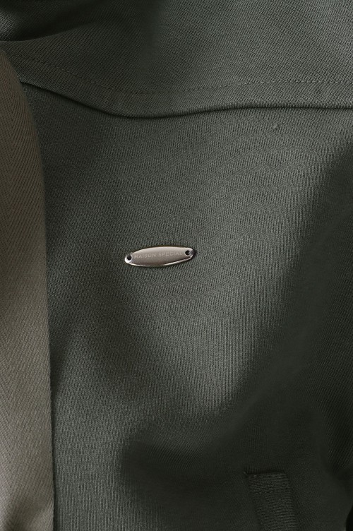 Front Zip Short Hoodie -CHARCOAL GRAY(21232415803