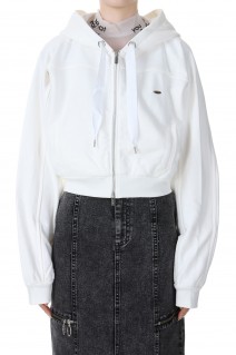 Front Zip Short Hoodie -WHITE(21232415803)