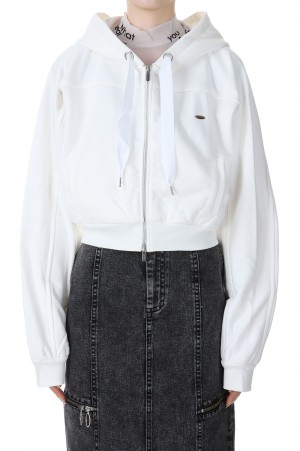 Front Zip Short Hoodie -WHITE(21232415803) | セレクトショップ