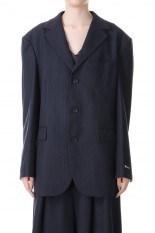 Flannel Stripe Single Jacket -NAVY(31232115202)