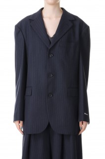 Flannel Stripe Single Jacket -NAVY(31232115202)