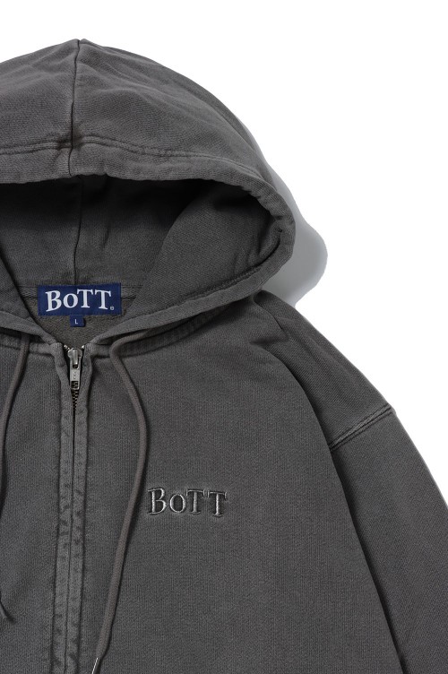Pigment Dyed Zip Hoodie / BLACK | セレクトショップ 