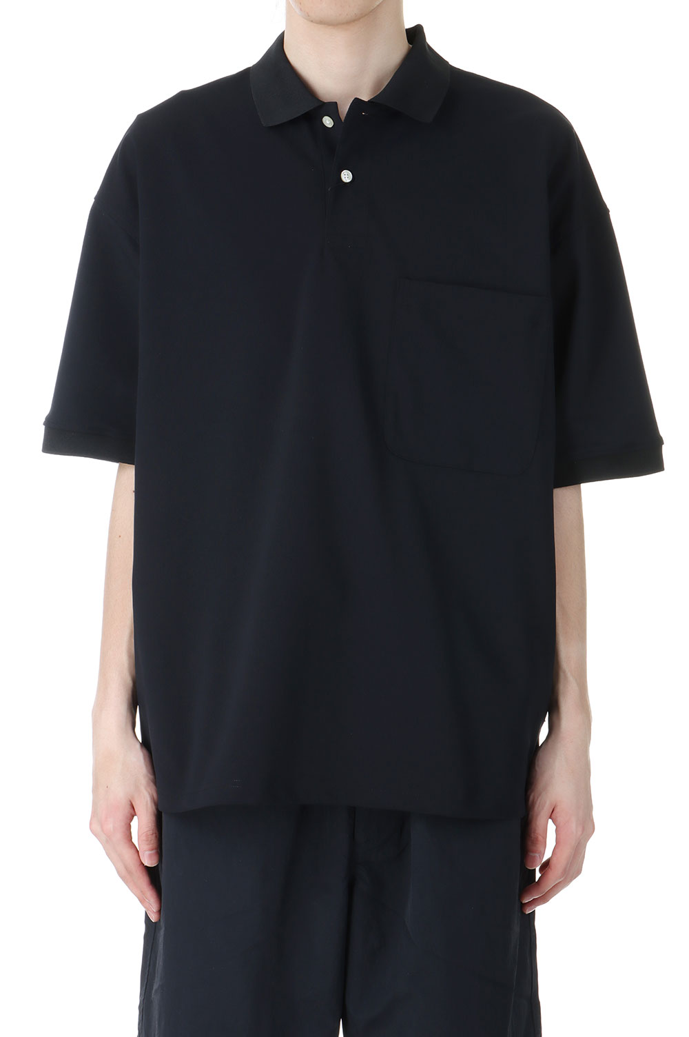 NBB WEEKEND ブラックポロシャツ 25SS】MEN ライトストレッチポンチポロシャツ ブラック
