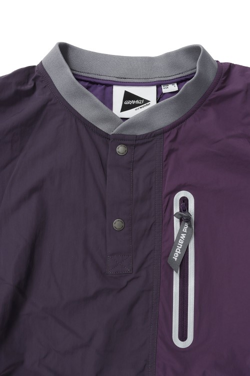 Gramicci / and wander PATCHWORK WIND TEE - MULTI PURPLE
