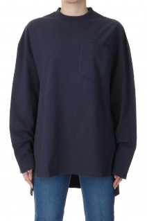 SIDE SLIT LONG TEE-Black（24SMSCU02  ）