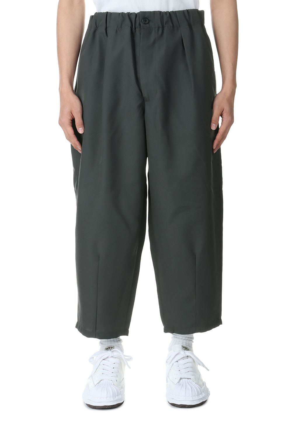 美品 is-ness KNIT TUCK LONG PANTS GRAY M