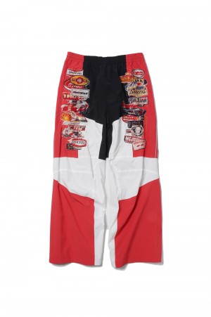 A.I. PATCHES EMBRIDERY TRACK PANTS(24SS06PT257)-BLACK/RED-
