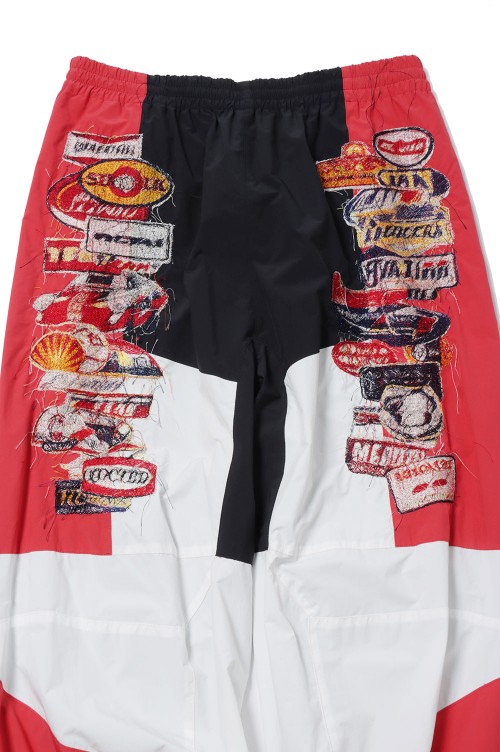 A.I. PATCHES EMBRIDERY TRACK PANTS(24SS06PT257)-BLACK/RED