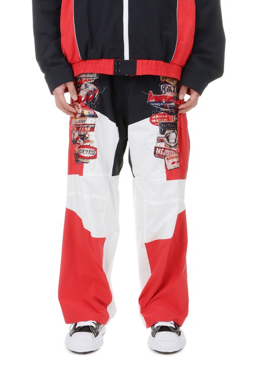 A.I. PATCHES EMBRIDERY TRACK PANTS(24SS06PT257)-BLACK/RED