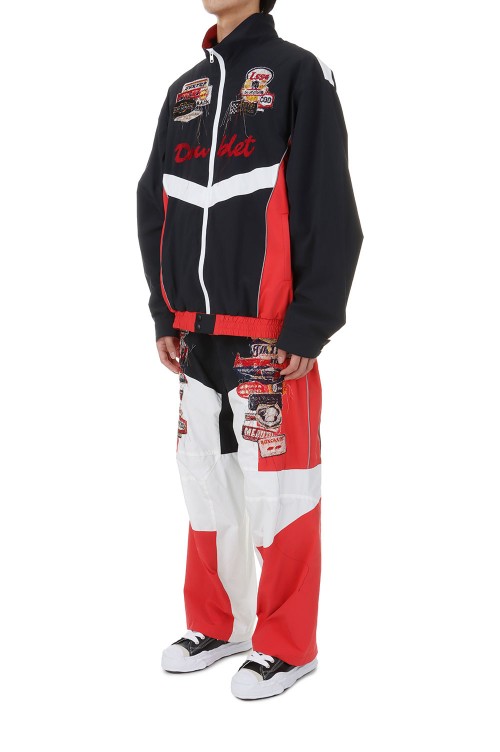A.I. PATCHES EMBRIDERY TRACK PANTS(24SS06PT257)-BLACK/RED