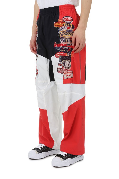 doublet A.I. PATCHES EMBROIDERED トラックパンツ A.I. PATCHES EMBRIDERY TRACK PANTS(24SS06PT257)-BLACK/RED
