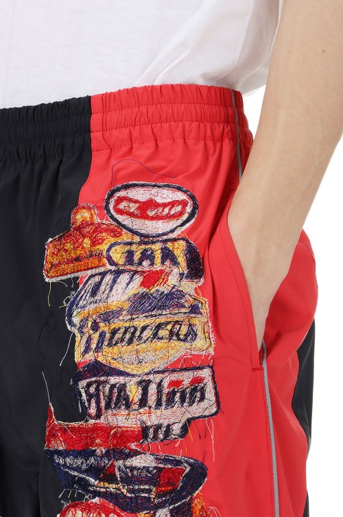 A.I. PATCHES EMBRIDERY TRACK PANTS(24SS06PT257)-BLACK/RED