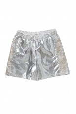 SILVER LAME EMBROIDERY SHORT PANTS(24SS10PT268)