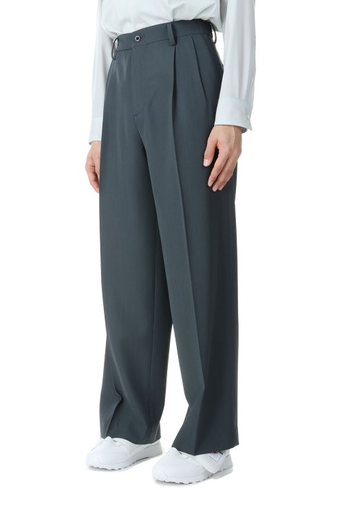 TWO TUCKS WIDE TROUSERS / CHARCOAL (IH-24SS-P018-ND) | セレクト 