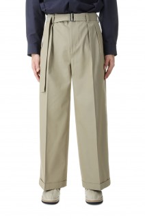 BELTED BUGGY TROUSERS / KHAKI (IH-24SS-P029-TB)
