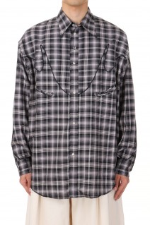 Check Western Over Shirt / Black (24SSS-6)