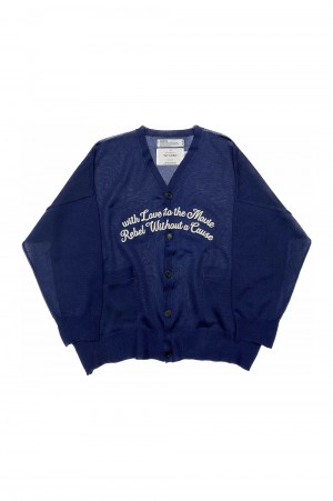 Letter Skeleton Cardigan / Skeleton Navy (24SSK-1)