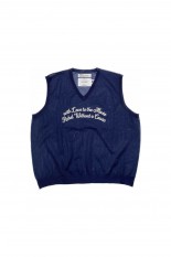 Letter Skeleton Knit Vest / Skeleton Navy(24SSK-2)