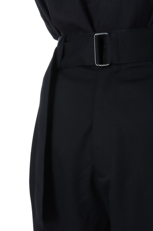 BELTED WIDE STRAIGHT TROUSERS(ST.804)-BLACK- | セレクト