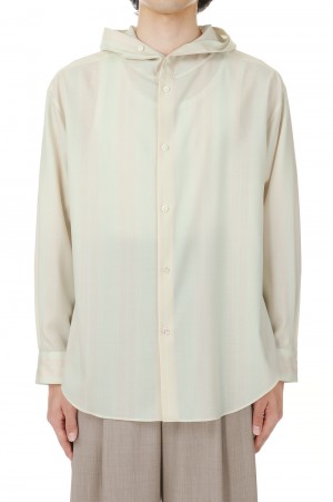 Dropped Shoulder Top with Hood / Off Stripe (S24T011-NKST )