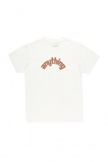 CURVED ANYTHING LOGO T-SHIRT / WHITE&BROWN