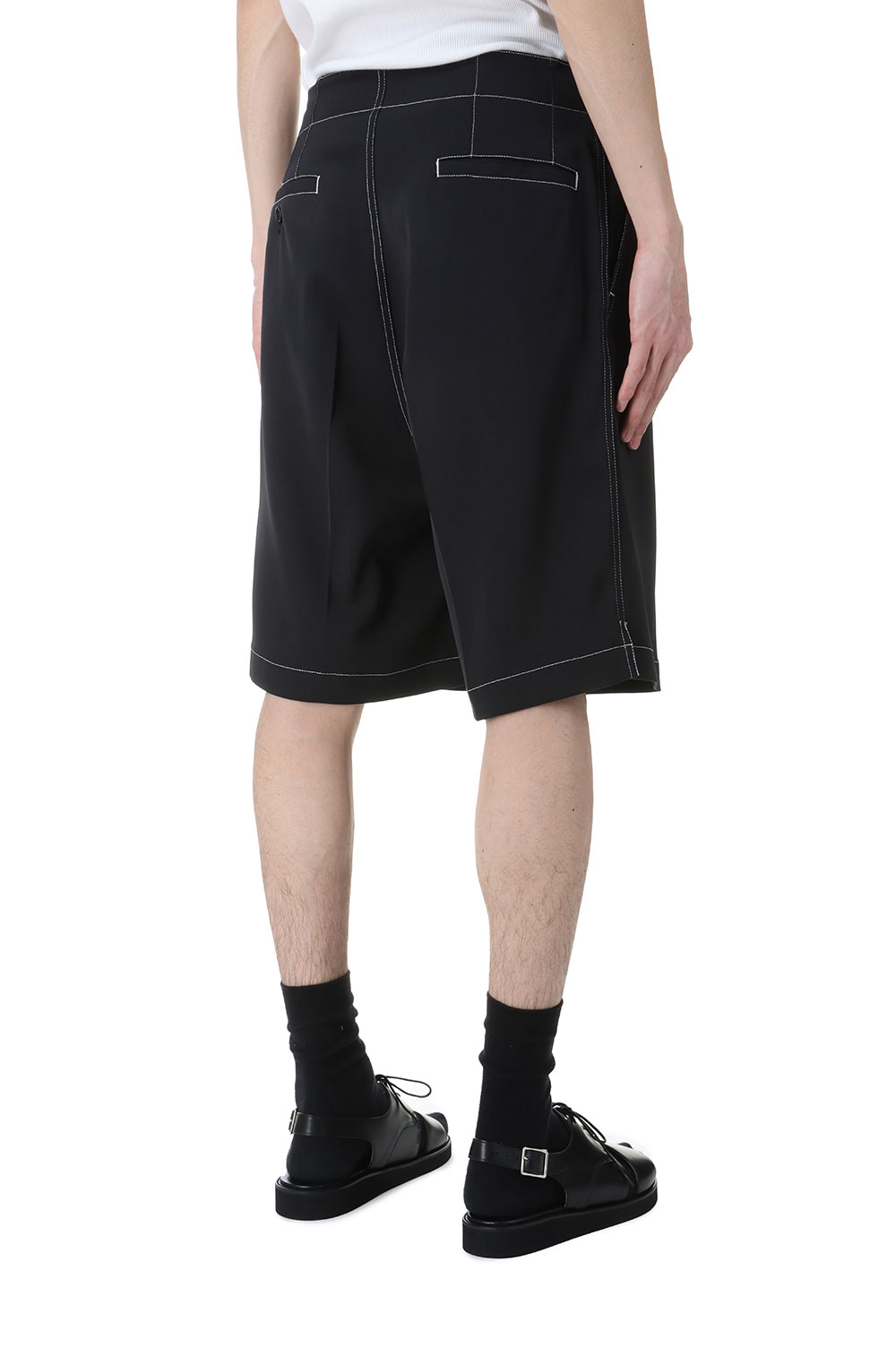 BELTED WIDE LEG SHORTS / BLACK (YK24SS0650P) | セレクト