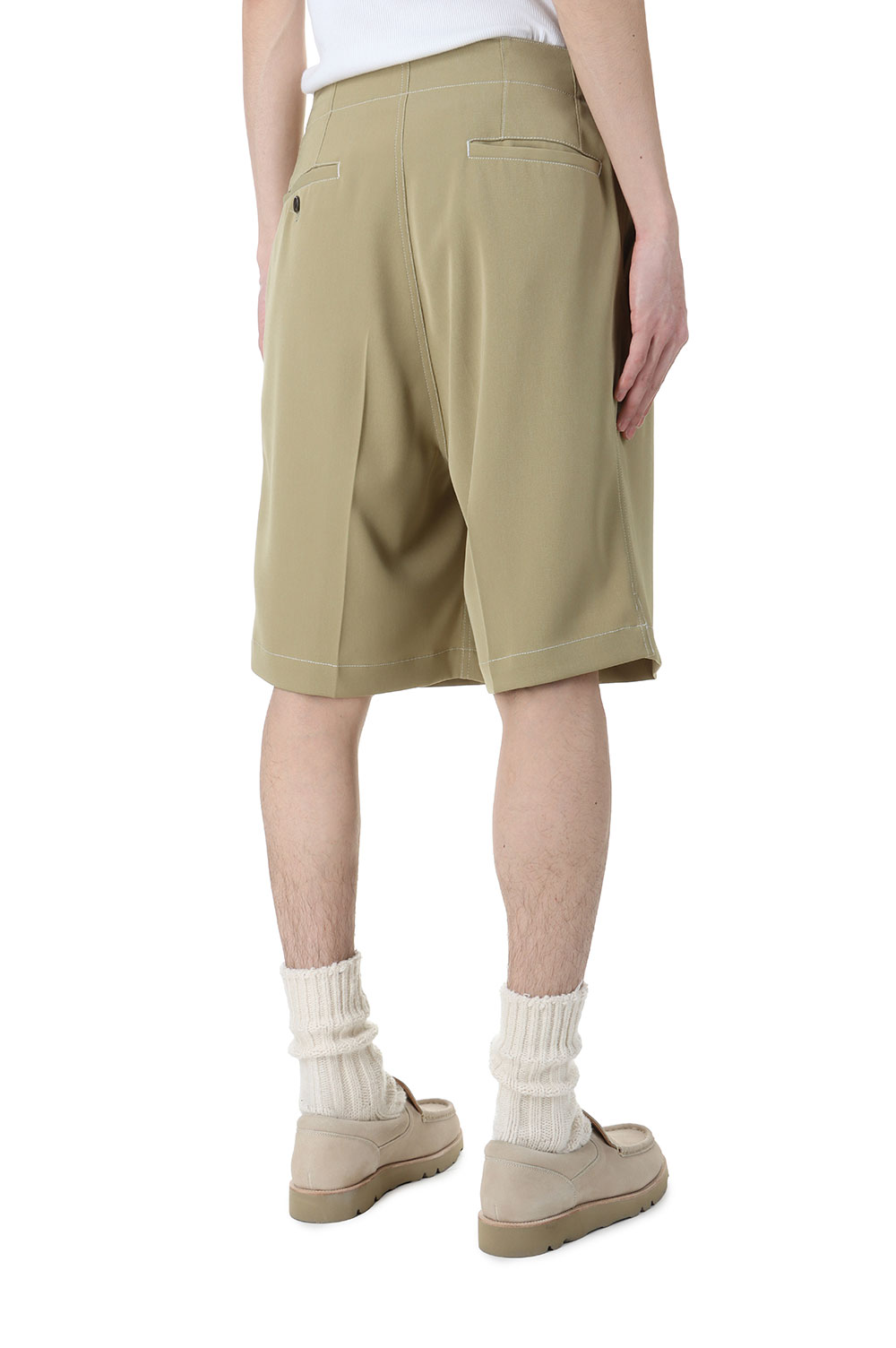 BELTED WIDE LEG SHORTS / SAND (YK24SS0650P) | セレクト
