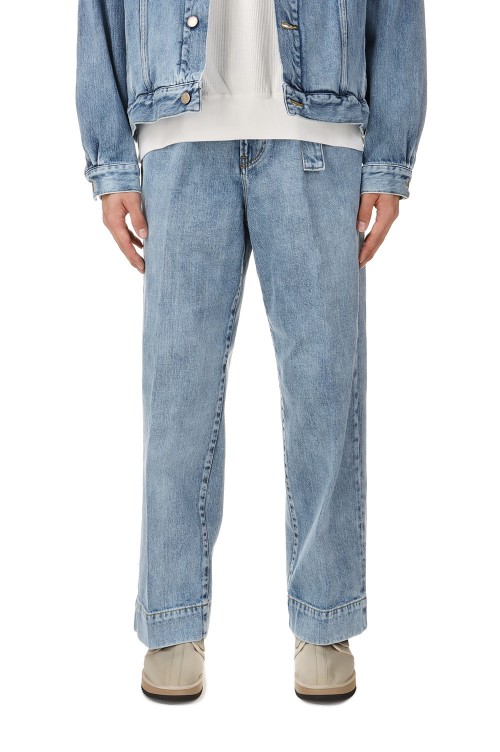 BELTED WIDE-LEGGED DENIM TROUSERS / BLUE (YK24SS0690P) | セレクト 
