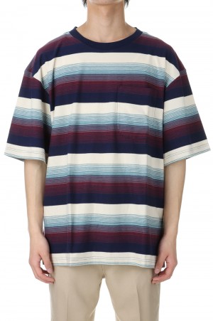 MULTI STRIPE BIG TEE(2441000911)-RED STRIPE-