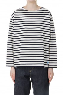 CREW NECK L/S P.O.-ECRU / MARINE(B249)