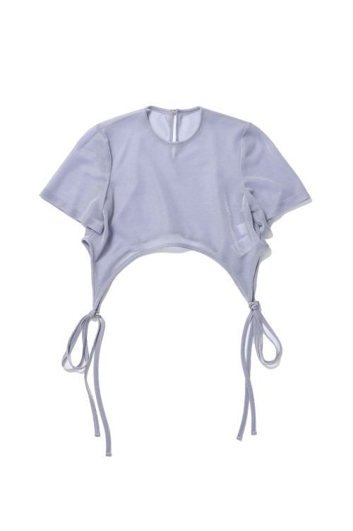 mame Lamé Jersey Cropped Sheer Top サイズ3 mame Lamé Jersey Cropped Sheer Top サイズ3 Lame Jersey