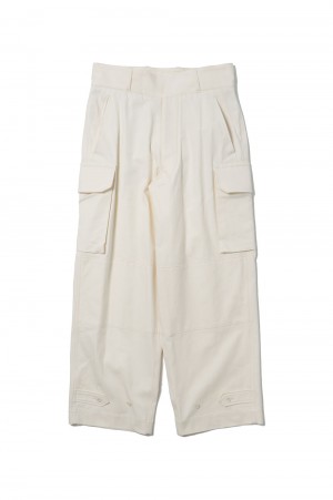 Cotton Serge 47 Pants(#bROOTS24S0)-#01Ivory-