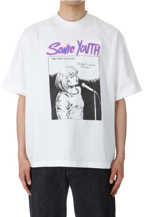 Tシャツ・カットソー s/e/o : 24SS / I LOVE US TEE (IVORY) セール】100％コットン ハート形プリント英文字ロゴTシャツ