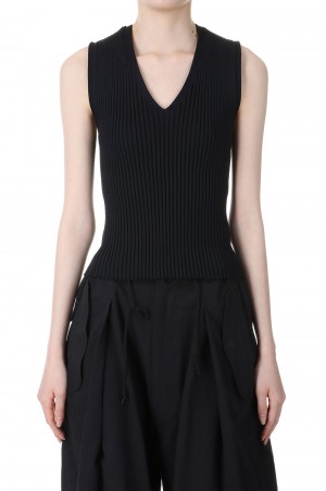 Eco-Vneck knit -Black (025-024-KT71)
