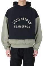 Nylon Fleece Hooded Sweater/Seal/ Jet Black(202SP244327F)