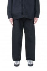 Wooly Cotton Twill Wide Tapered Slacks - BLACK (GM243-40073B 