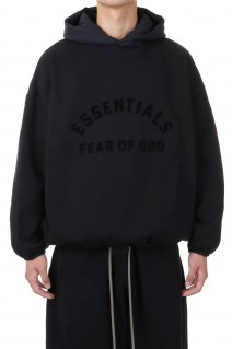 NYLON FLEECE HOODIE/ BLACK/BLACK(202SU244310F)