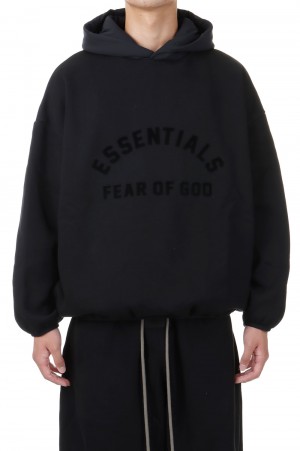 NYLON FLEECE HOODIE/ BLACK/BLACK(202SU244310F)