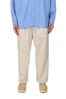 Cotton Chino Tuck Trousers - BEIGE (TP241-40019B)