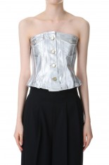 Foil Denim Corsage-BRIGHT WHITE(J1379)