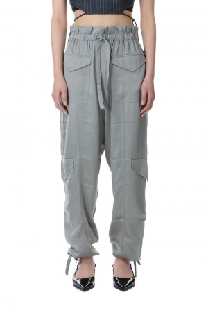 Washed Satin Pants-FROST GRAY(F8609)