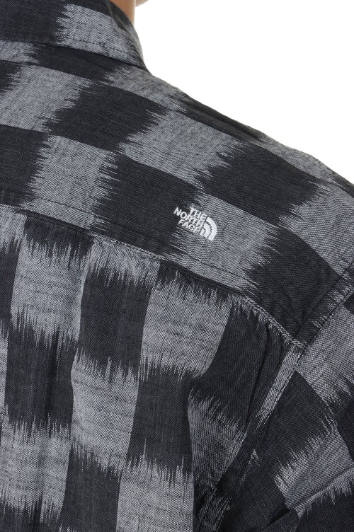 Open Collar Checkerboard Field S/S Shirt - BLACK (NT3418N