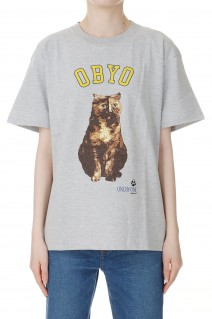 college style print tee / GRAY-1(oo24ss-01)